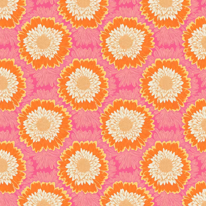 Behang - Retro - Bloemen - Kleurrijk