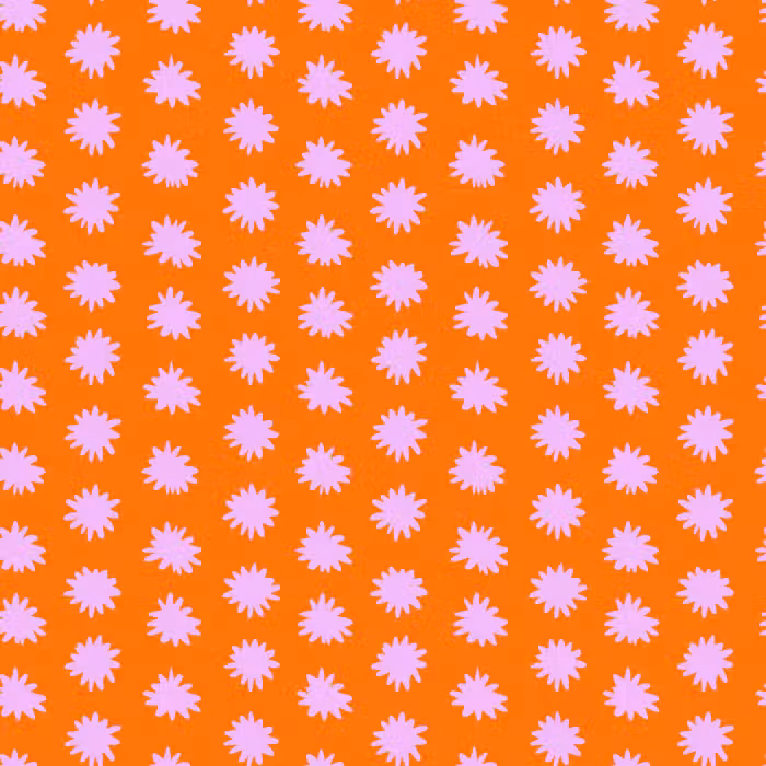 Behang - Retro - Bloemen - Oranje