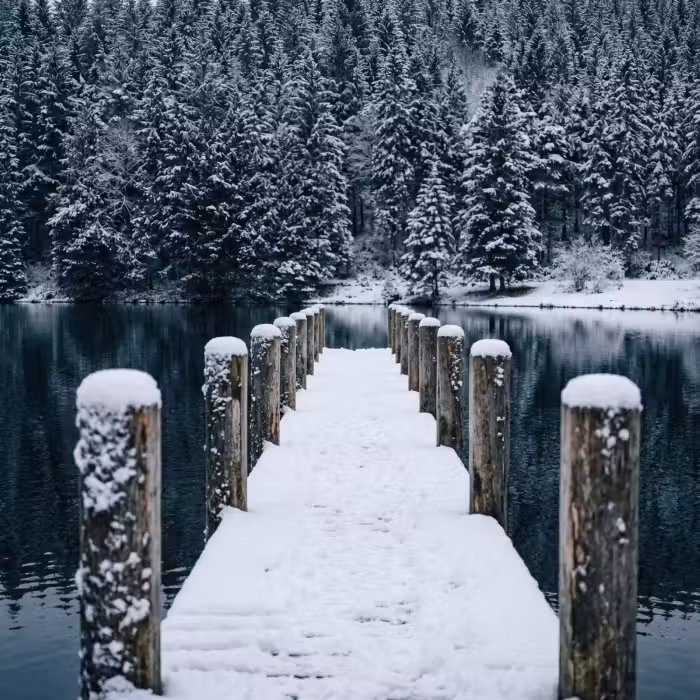 Behang - Steiger - Meer - Sneeuw - Bergen - Rustgevend