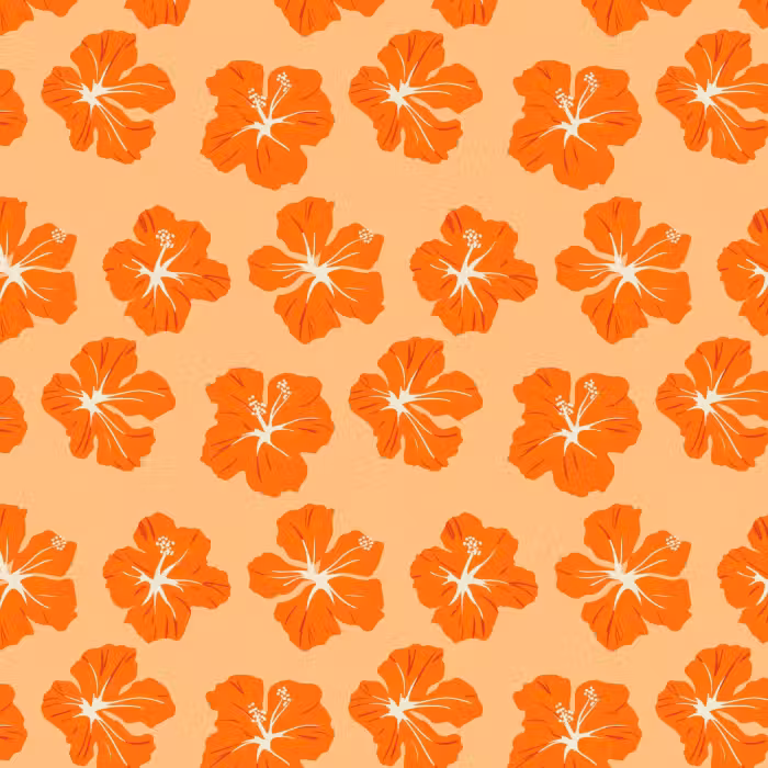 Behang - Tropisch - Hibiscus - Oranje