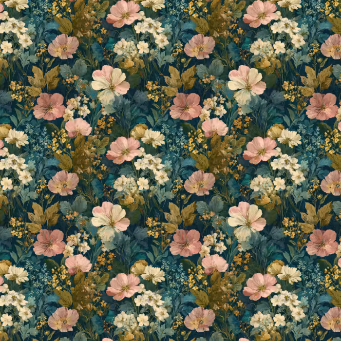 Behang - Wilde bloemen - Botanisch - Patroon - Roze - Romantisch