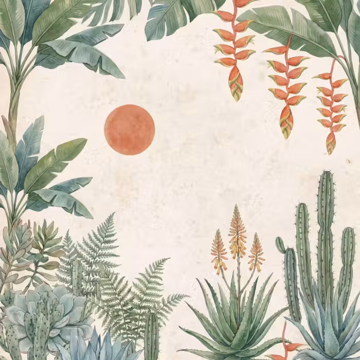 Behang - Woestijn - Planten - Groen