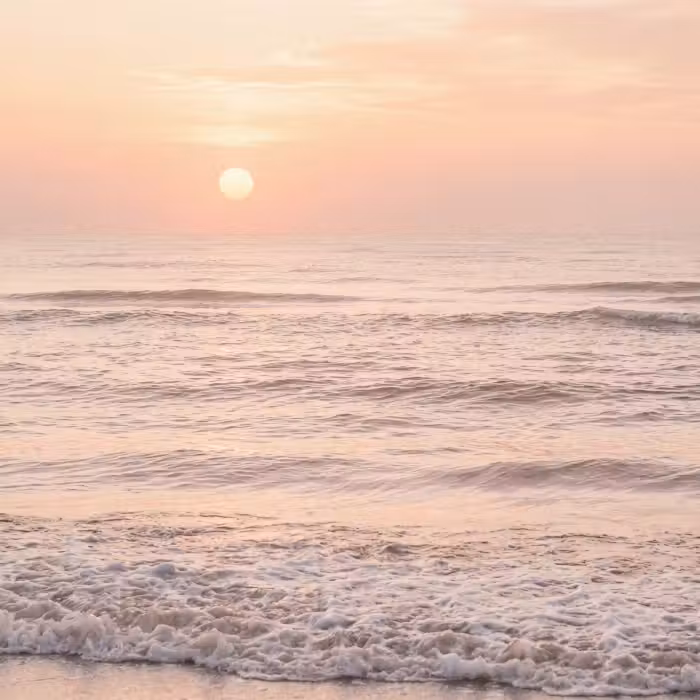 Behang - Zon - Strand - Roze
