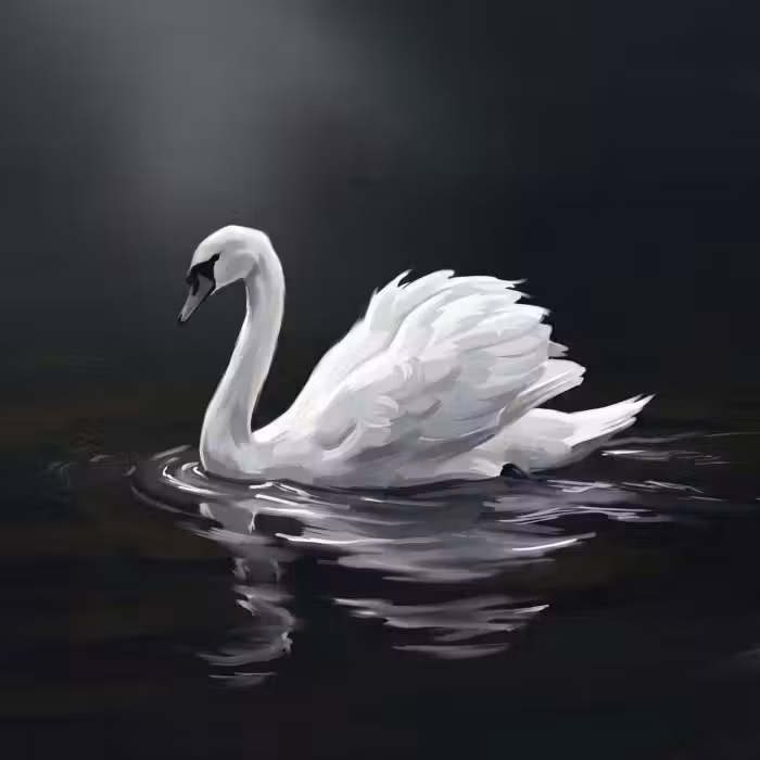 Behang - Zwaan - Water - Natuur - Realistisch - Wit