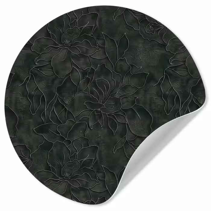 Behangcirkel - Bloemen - Lijnen - Groen