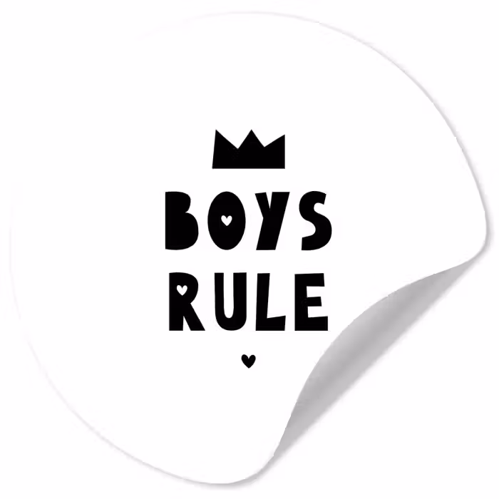 Behangcirkel - Boys Rule - Quotes - Spreuken - Kinderen - Jongens