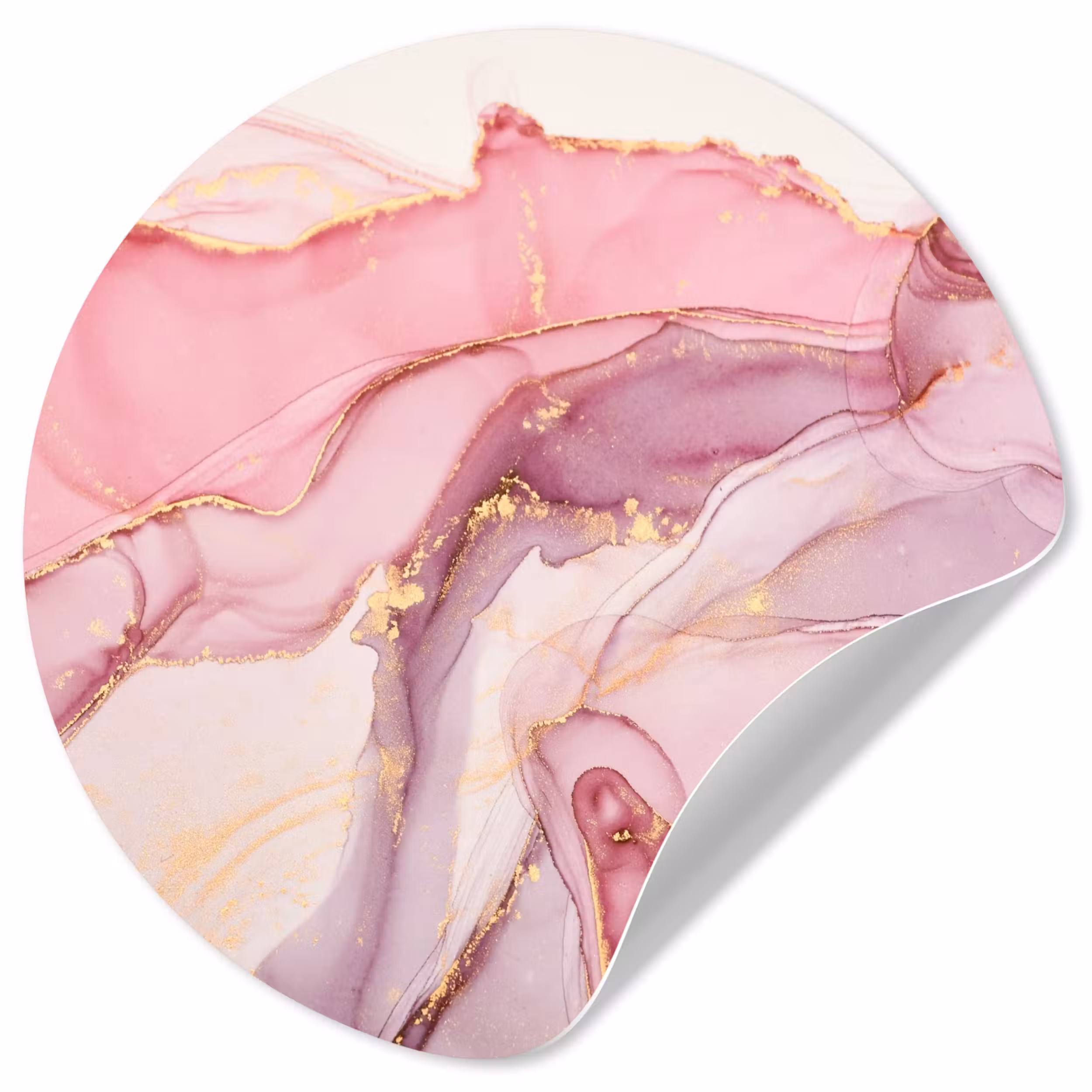 Behangcirkel - Goud - Marmer - Roze