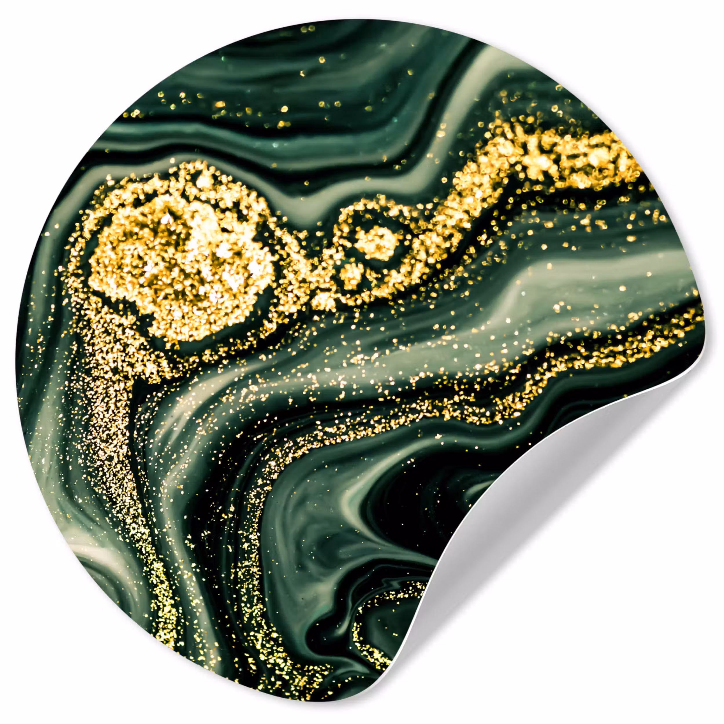 Behangcirkel - Marmer - Goud - Glitter - Groen - Marmerlook - Luxe