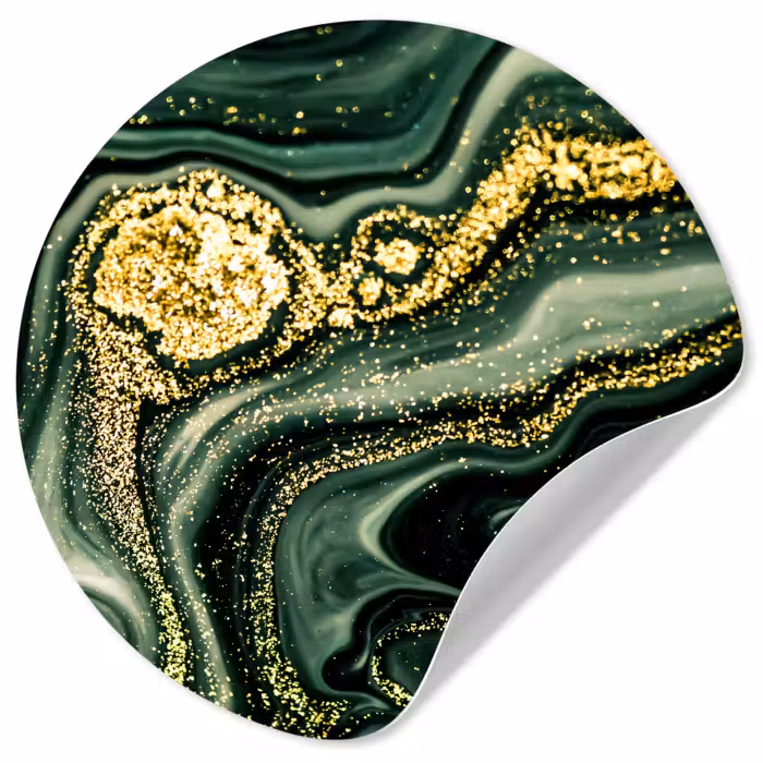 Behangcirkel - Marmer - Goud - Glitter - Groen - Marmerlook - Luxe