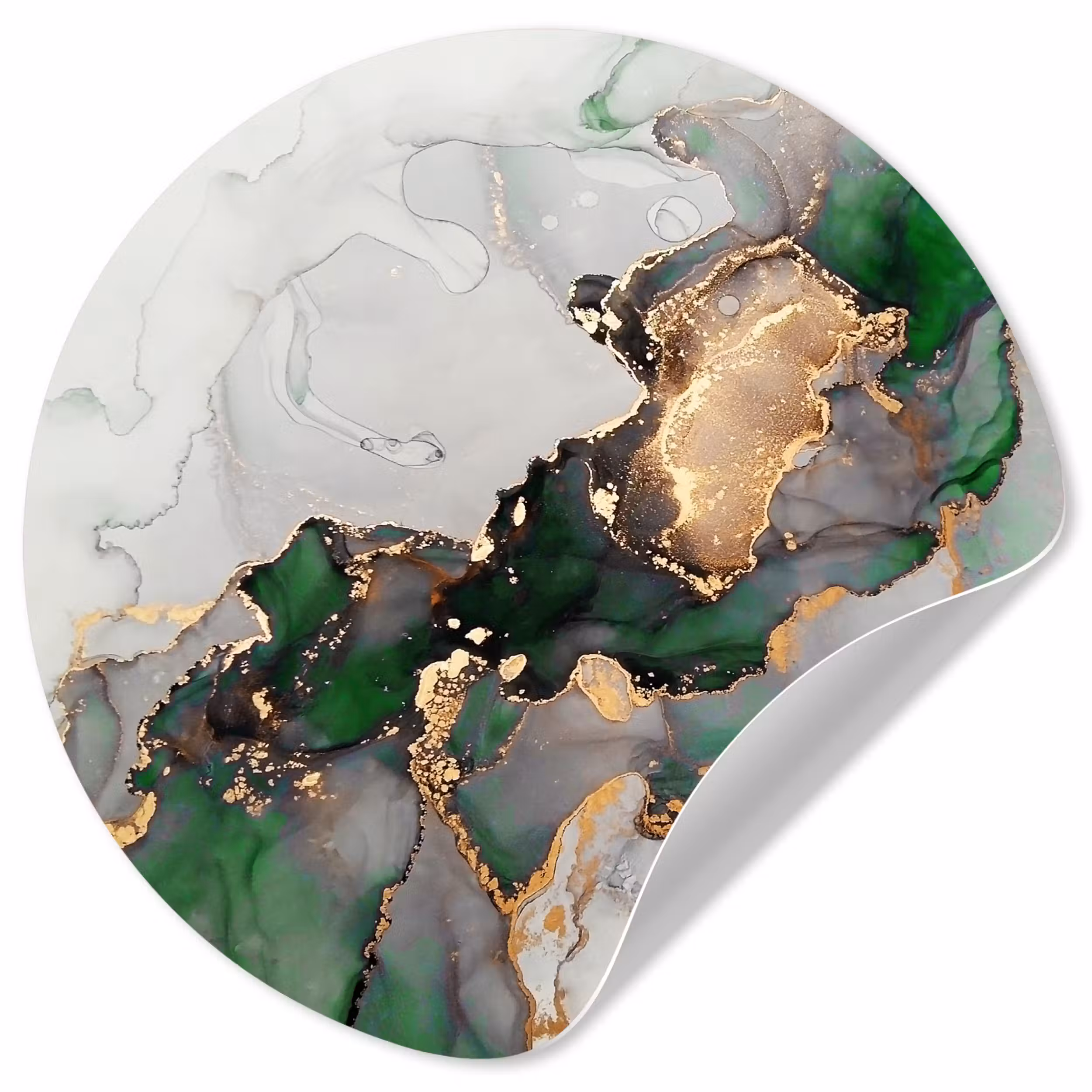 Behangcirkel - Marmer - Goud - Groen - Luxe
