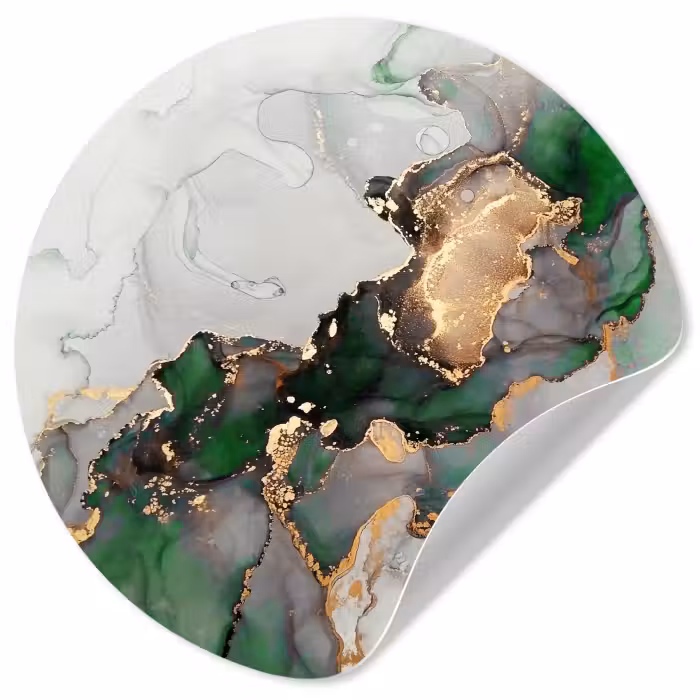 Behangcirkel - Marmer - Goud - Groen - Luxe