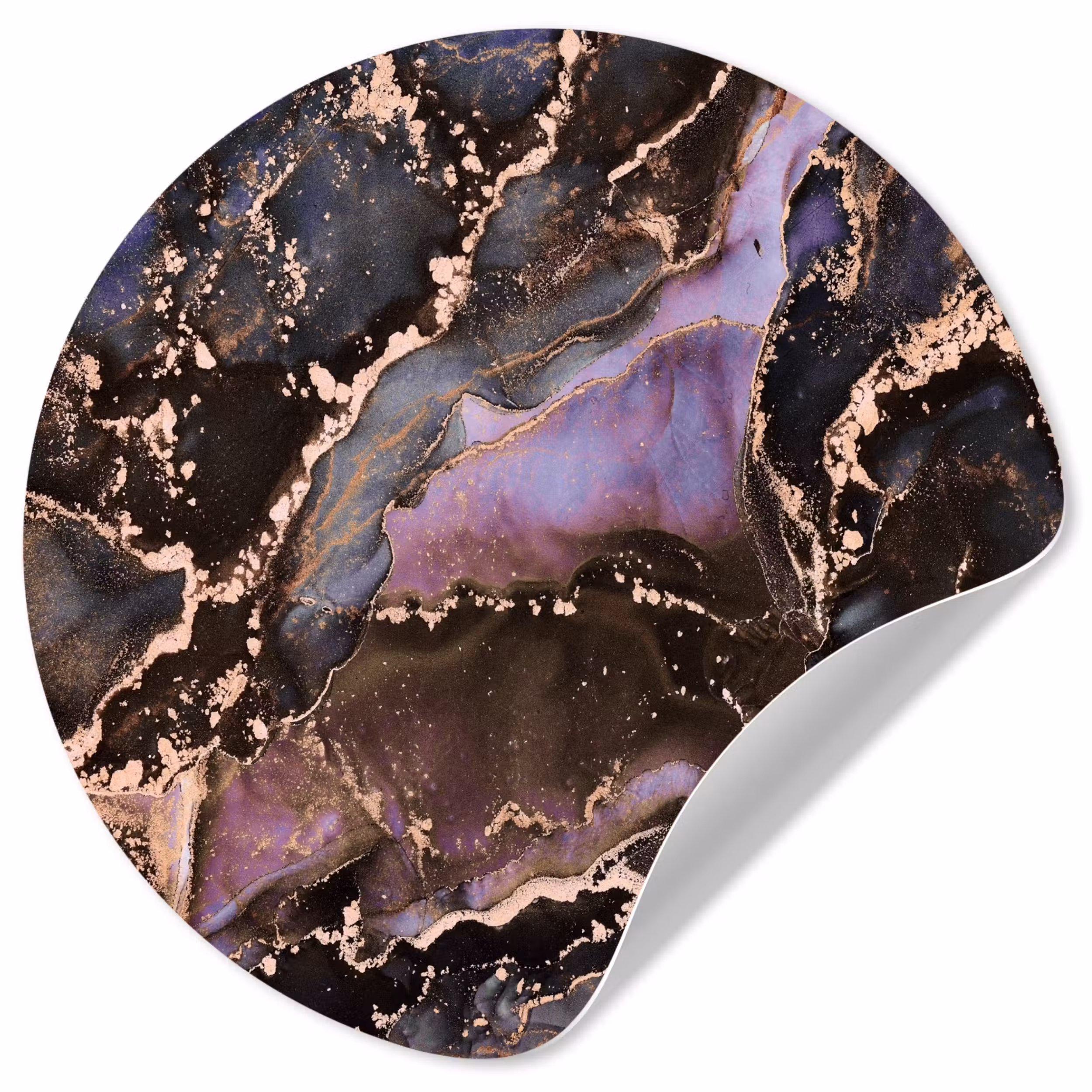 Behangcirkel - Marmer - Goud - Roze