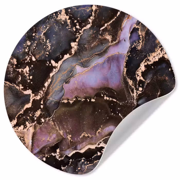 Behangcirkel - Marmer - Goud - Roze