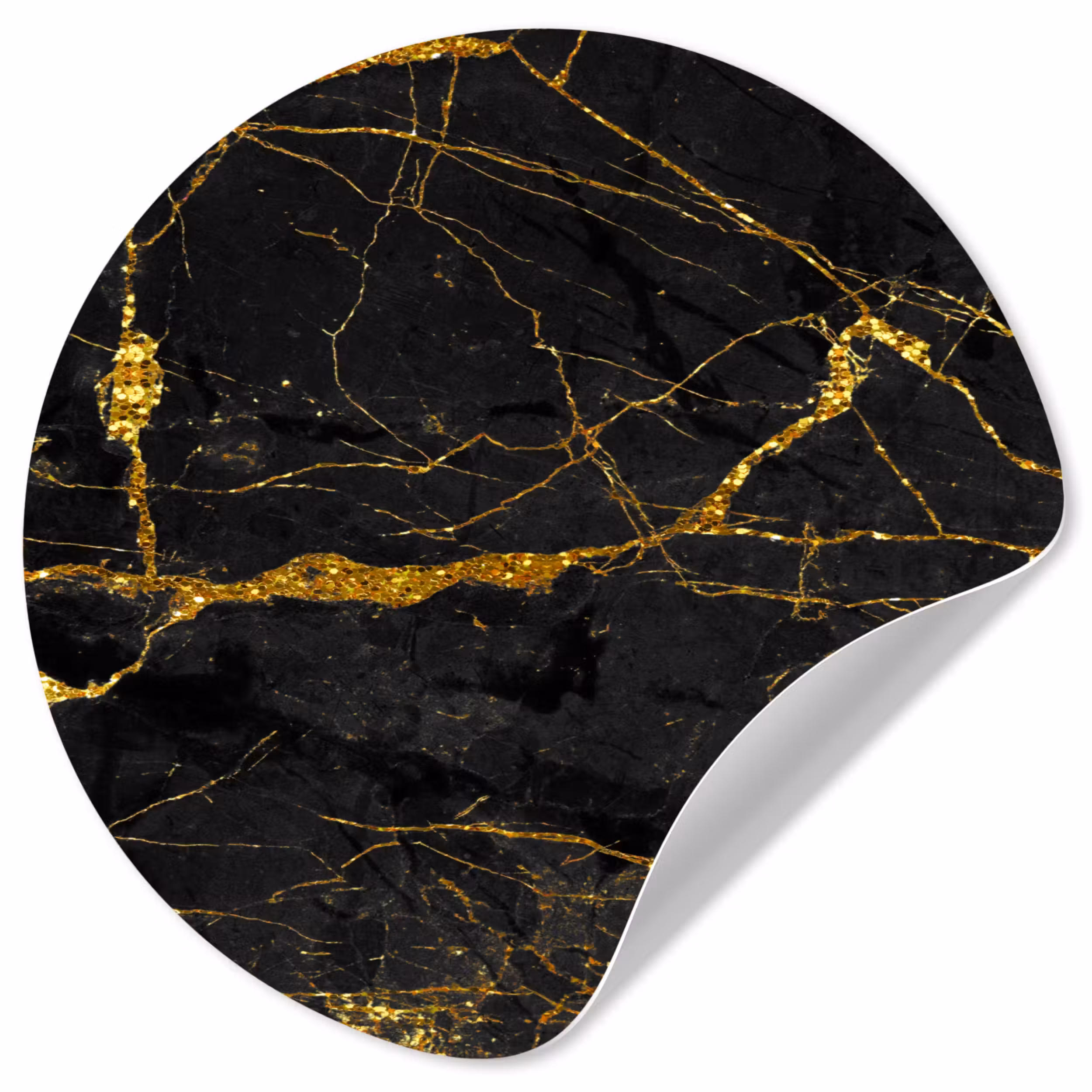Behangcirkel - Marmer - Goud - Zwart - Marmerlook - Luxe - Glitter