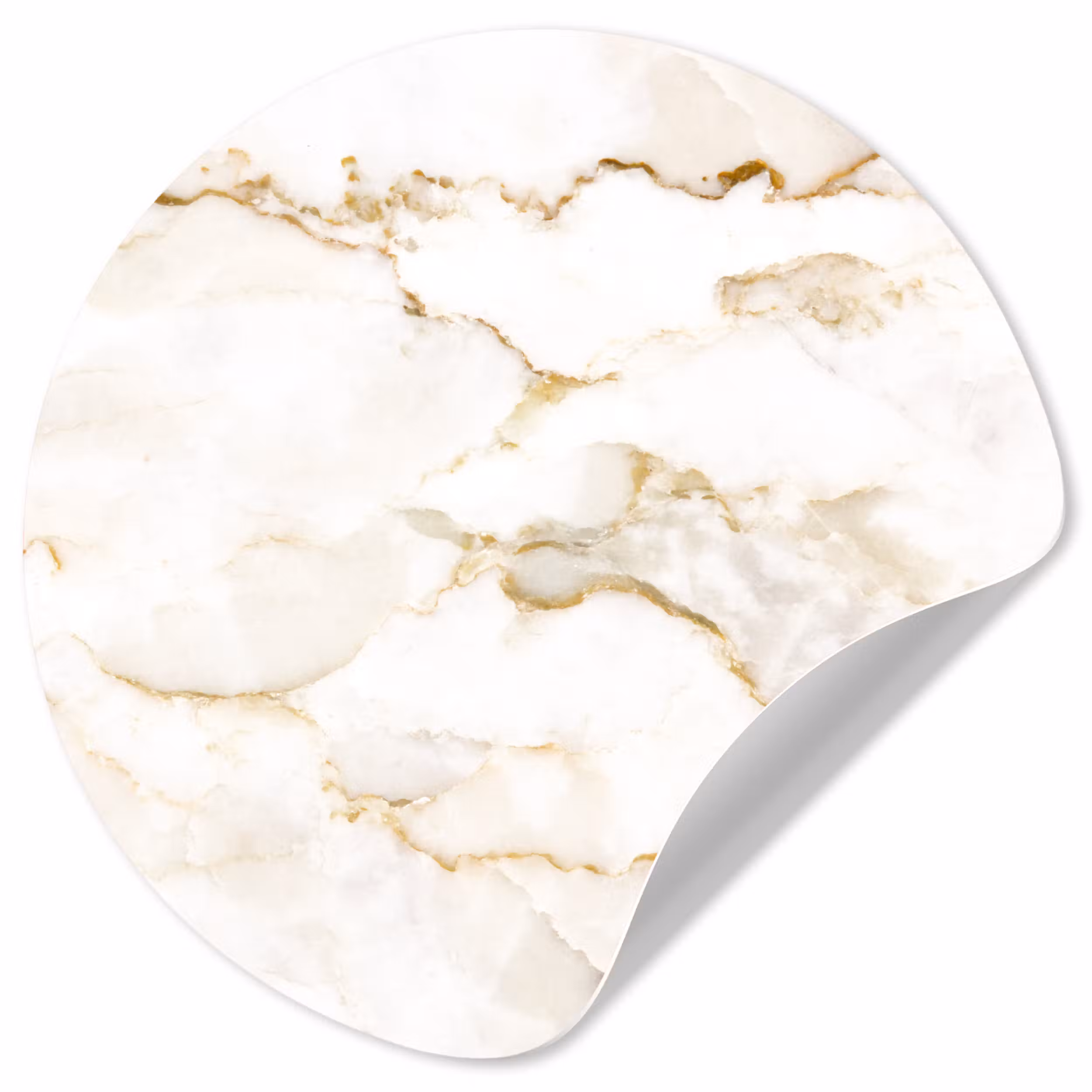 Behangcirkel - Marmer - Kalk - Goud - Luxe - Marmerlook - Wit