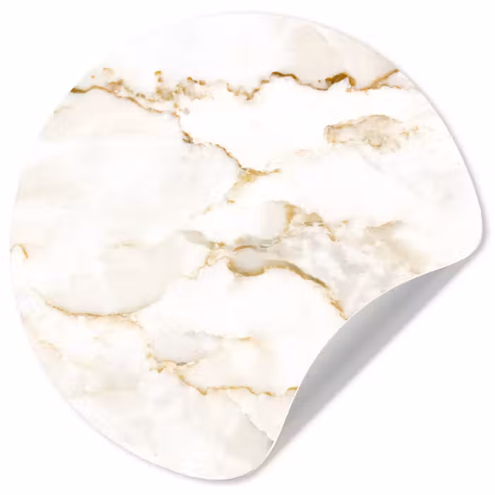 Behangcirkel - Marmer - Kalk - Goud - Luxe - Marmerlook - Wit