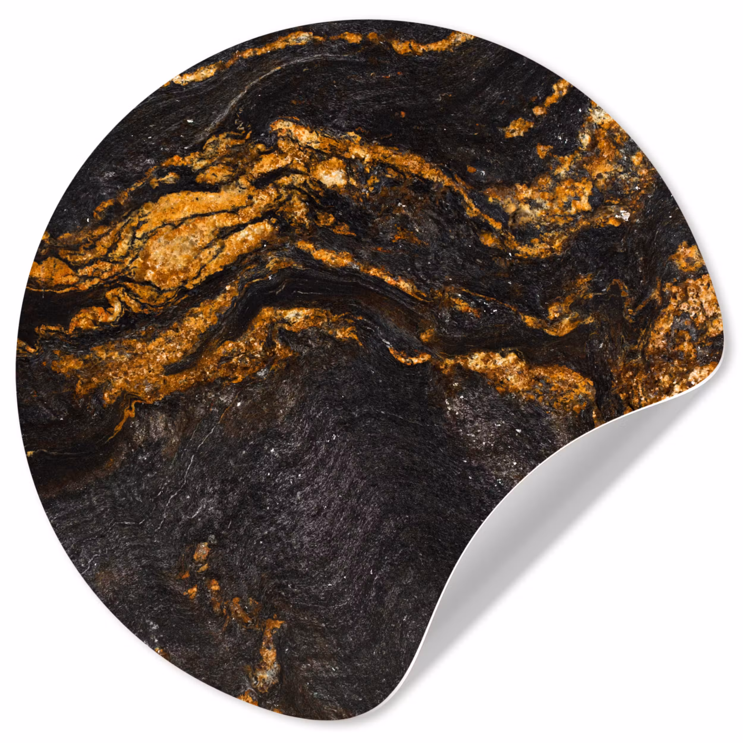 Behangcirkel - Marmer - Kalk - Zwart - Goud - Marmerlook - Luxe