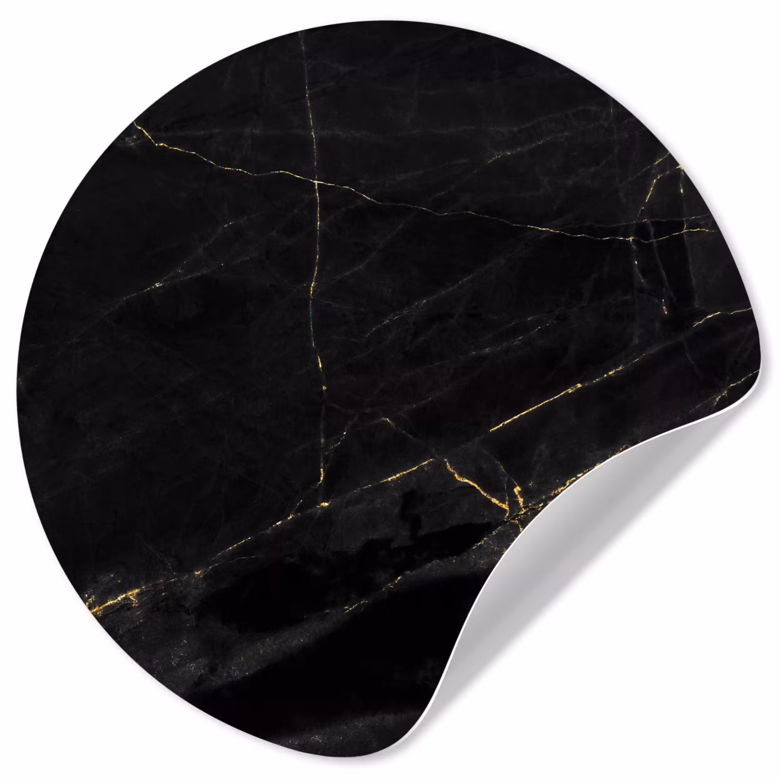 Behangcirkel - Marmer look - Luxe - Zwart - Goud