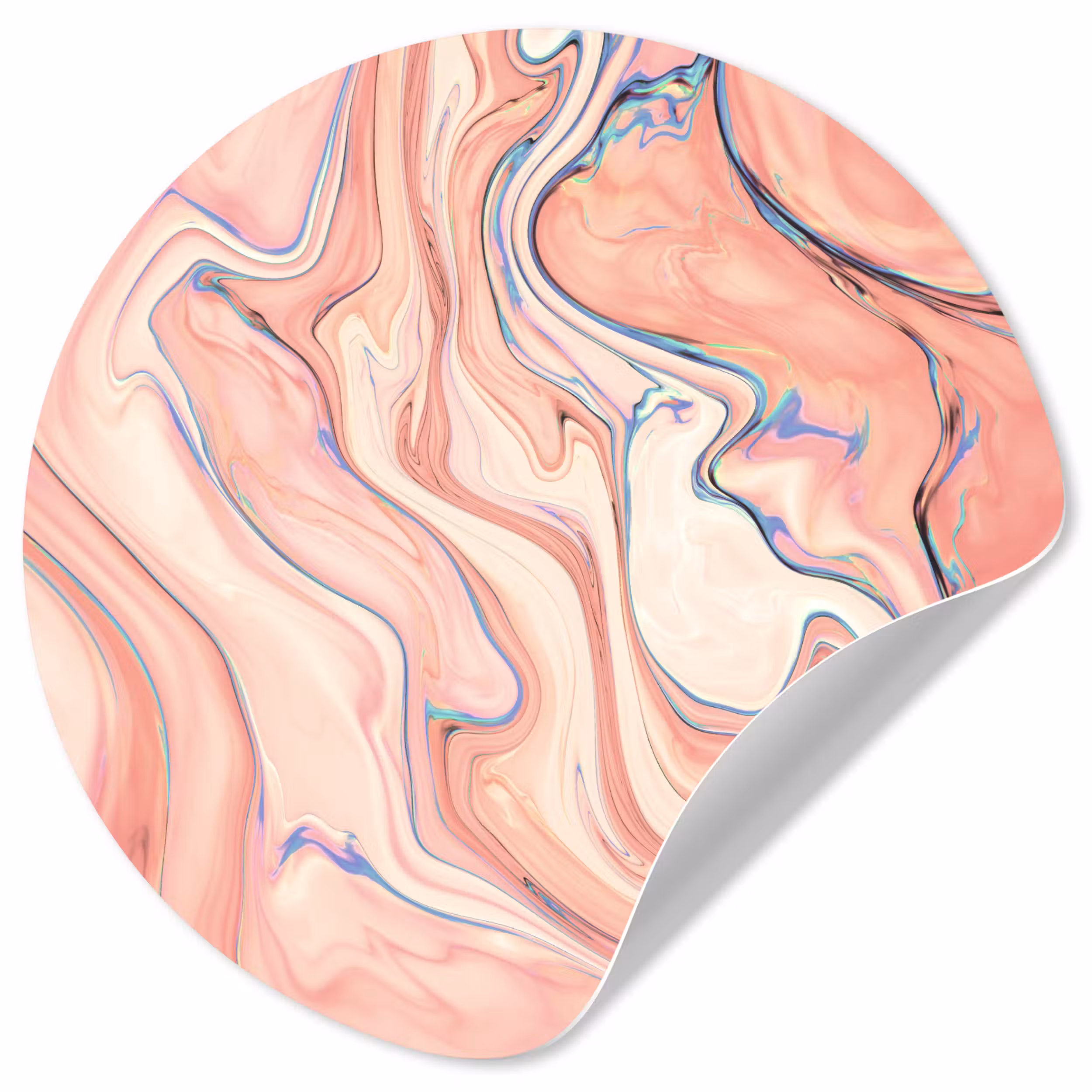 Behangcirkel - Marmer - Pastel - Roze - Blauw - Marmerlook - Abstract