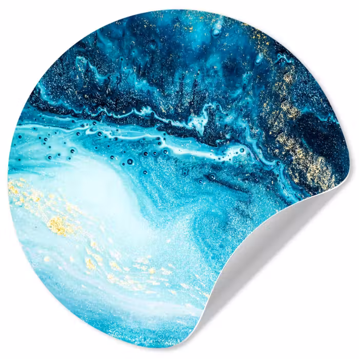 Behangcirkel - Marmerlook - Blauw - Goud - Luxe - Glitter - Marmer