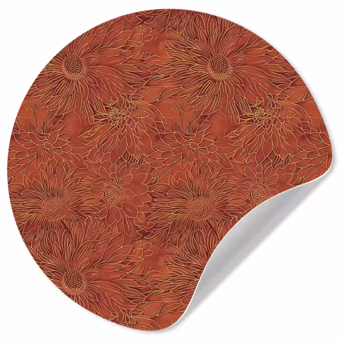 Behangcirkel - Oosters - Bloemen - Terracotta
