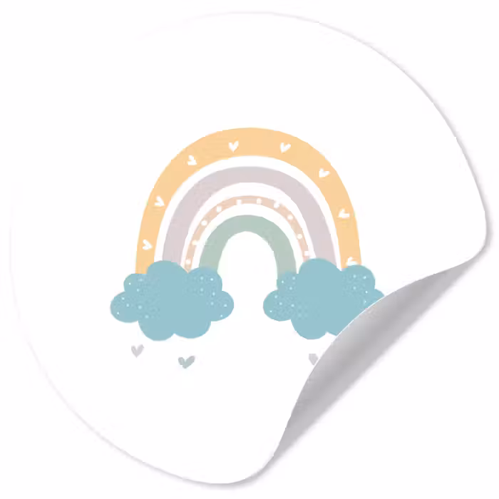 Behangcirkel - Regenboog - Hartjes - Wolken - Stippen - Pastel - Kinderen