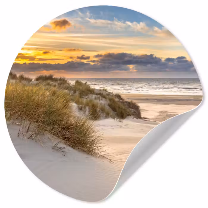 Behangcirkel - Strand - Duin - Gras - Zonsondergang - Zee