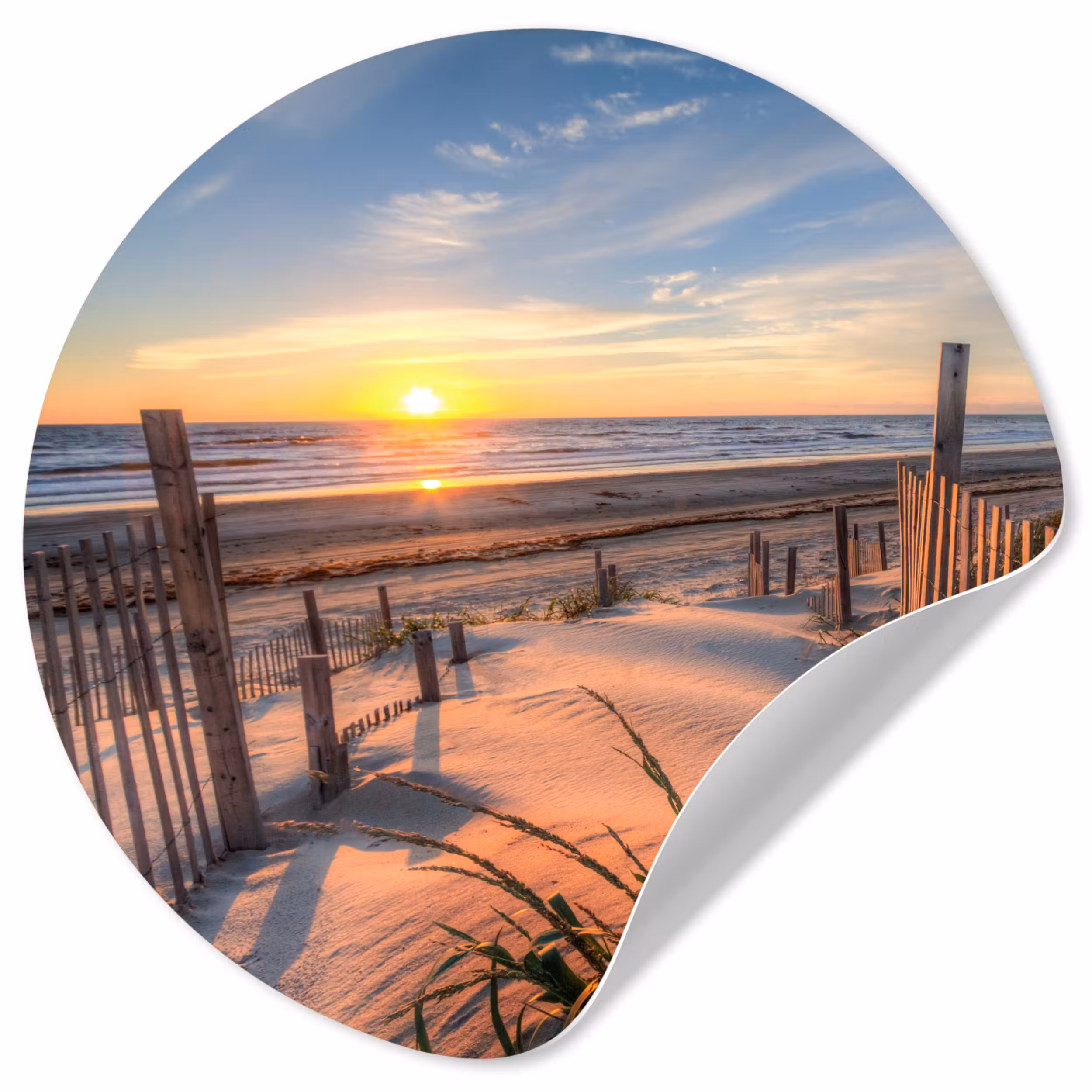 Behangcirkel - Strand - Zee - Duin - Zonsondergang - Landschap