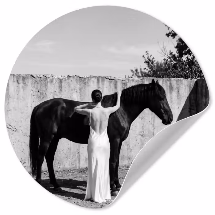 Behangcirkel - Vrouw - Paard - Artistiek