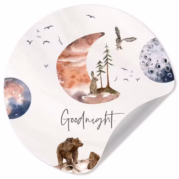 Behangcirkel - Quotes - Goodnight - Spreuken - Kinderen - Jongens - Meisjes - Kind