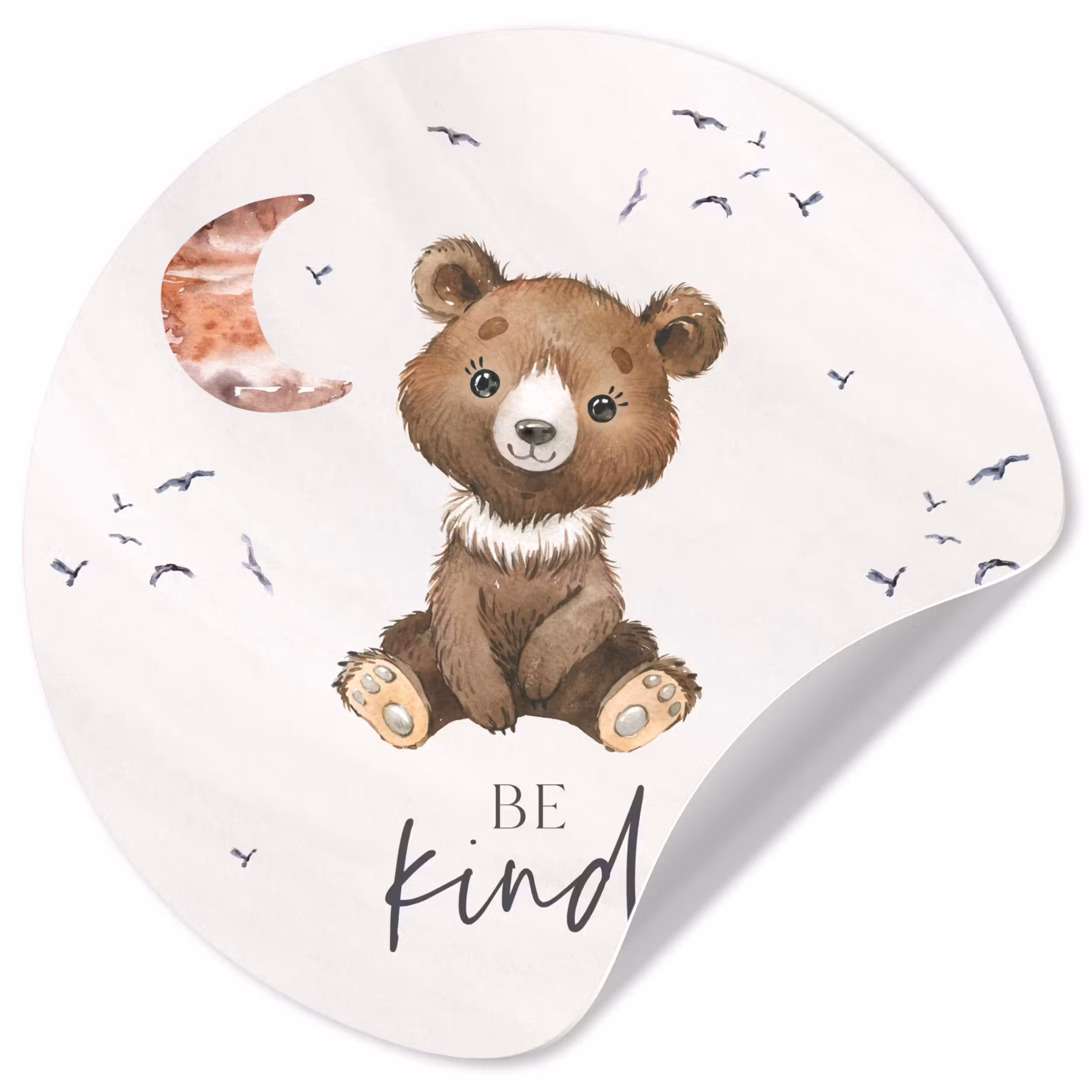 Behangcirkel - Spreuken - Be kind - Kinderen - Teddybeer - Waterverf