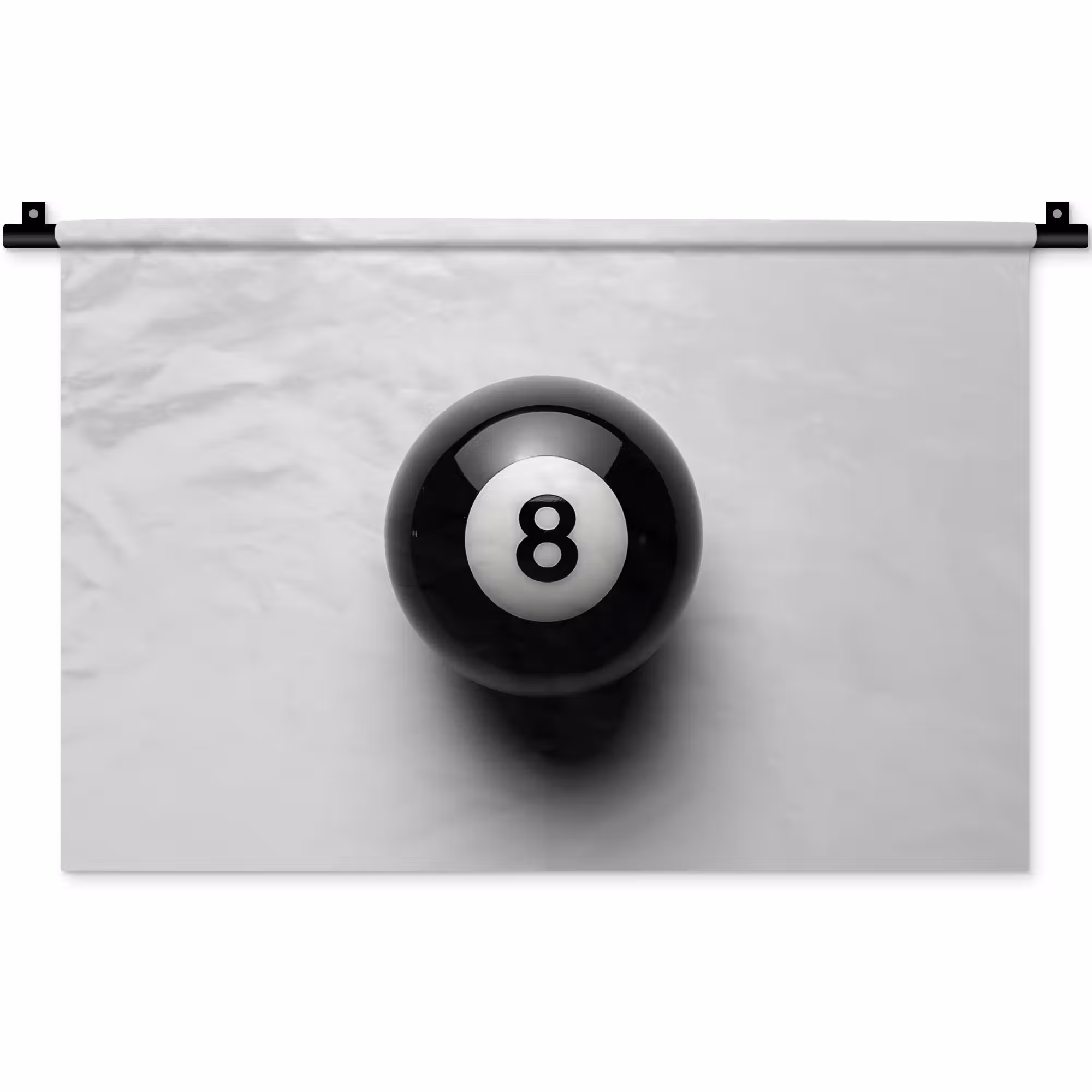 Wandkleed - Biljartbal - Getal - Acht - Wit