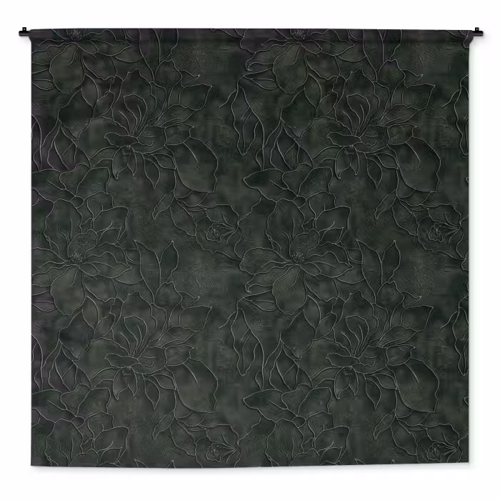 Wandkleed - Bloemen - Lijnen - Groen