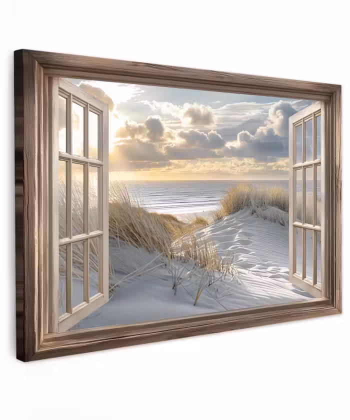 Buiten canvas - Doorkijk - Strand - Duinen - Zee - Natuur