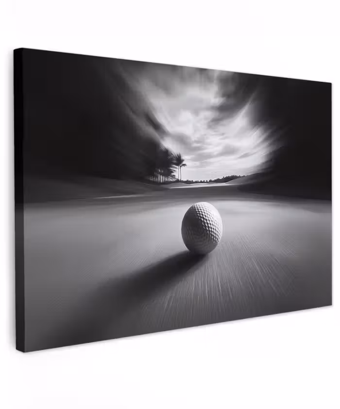Buiten canvas - Golfbal - Wazig - Zwart