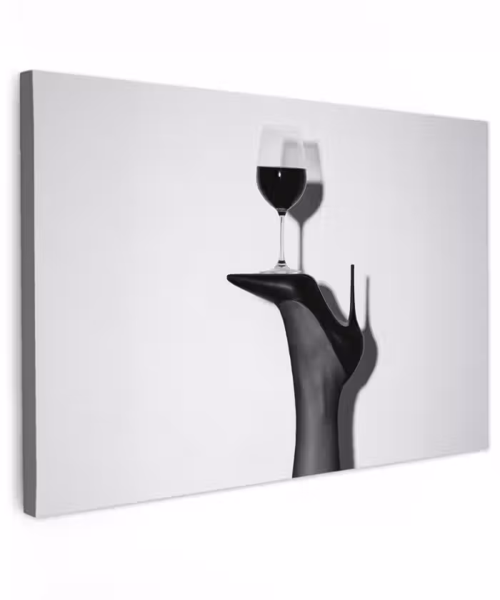 Buiten canvas - Hak - Wijn - Minimalistisch - Zwart