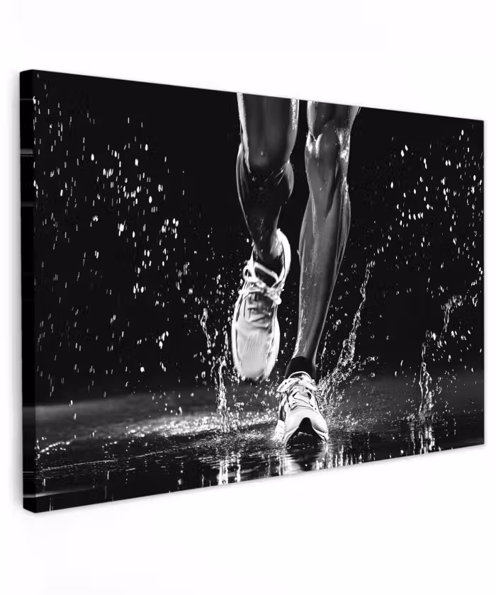Buiten canvas - Hardloopschoenen - Rennen - Druppels - Zwart