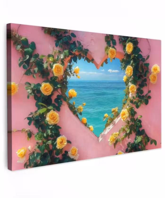 Buiten canvas - Hart - Zee - Muur