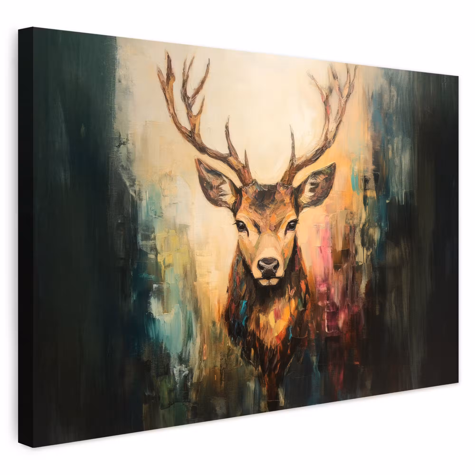 Buiten canvas - Hert - Geverfd - Gewei - Bruin