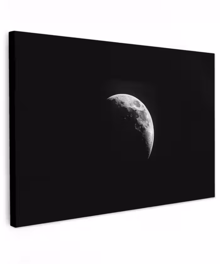 Buiten canvas - Maan - Hemel - Zwart - Schaduw