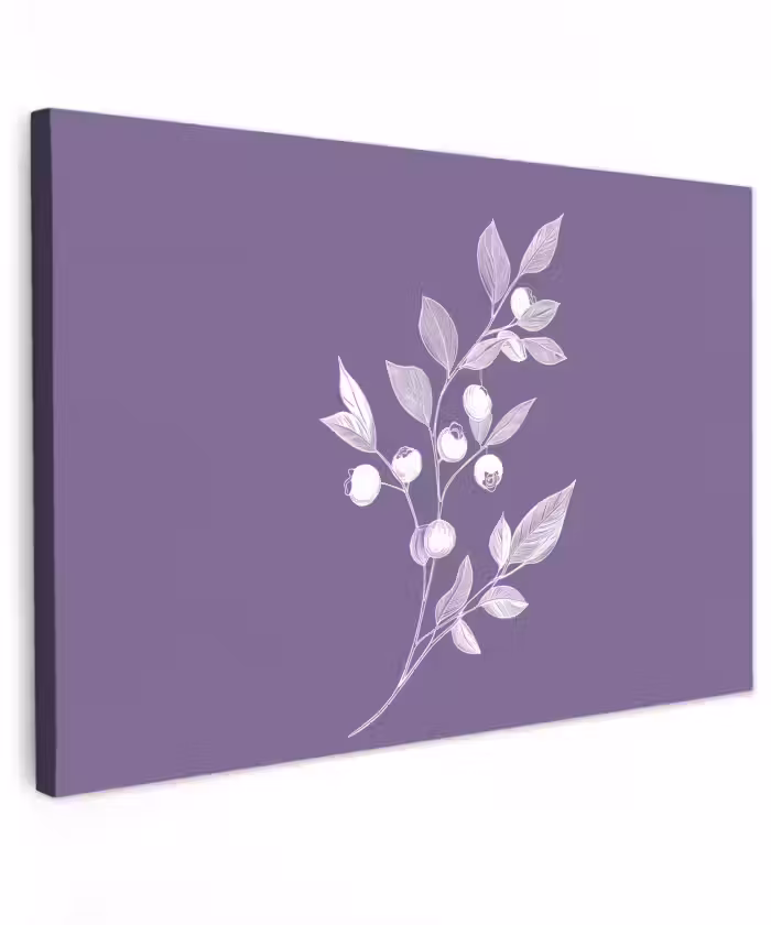 Buiten canvas - Tak - Sierlijk - Bladeren - Minimalistisch