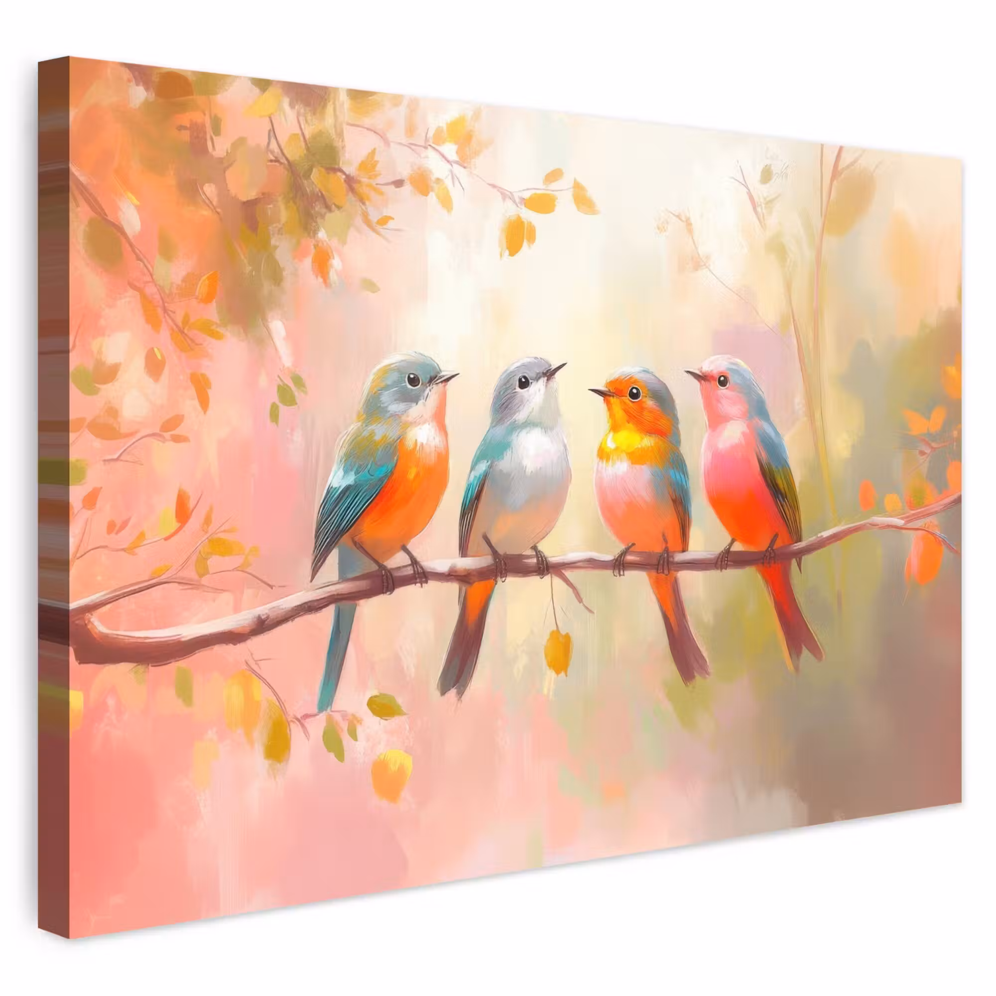 Buiten canvas - Vogels - Kleurrijk - Tak