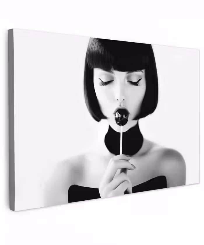 Buiten canvas - Vrouw - Lolly - Zwart - Wit