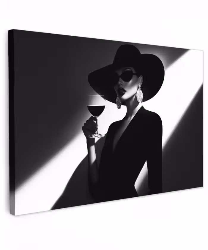 Buiten canvas - Vrouw - Wijn - Chic