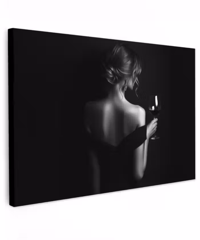 Buiten canvas - Vrouw - Wijn - Jurk