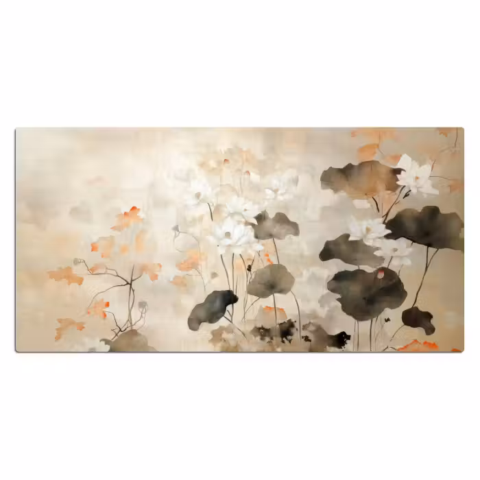 Bureau onderlegger - Bloemen - Japandi - Wabi sabi