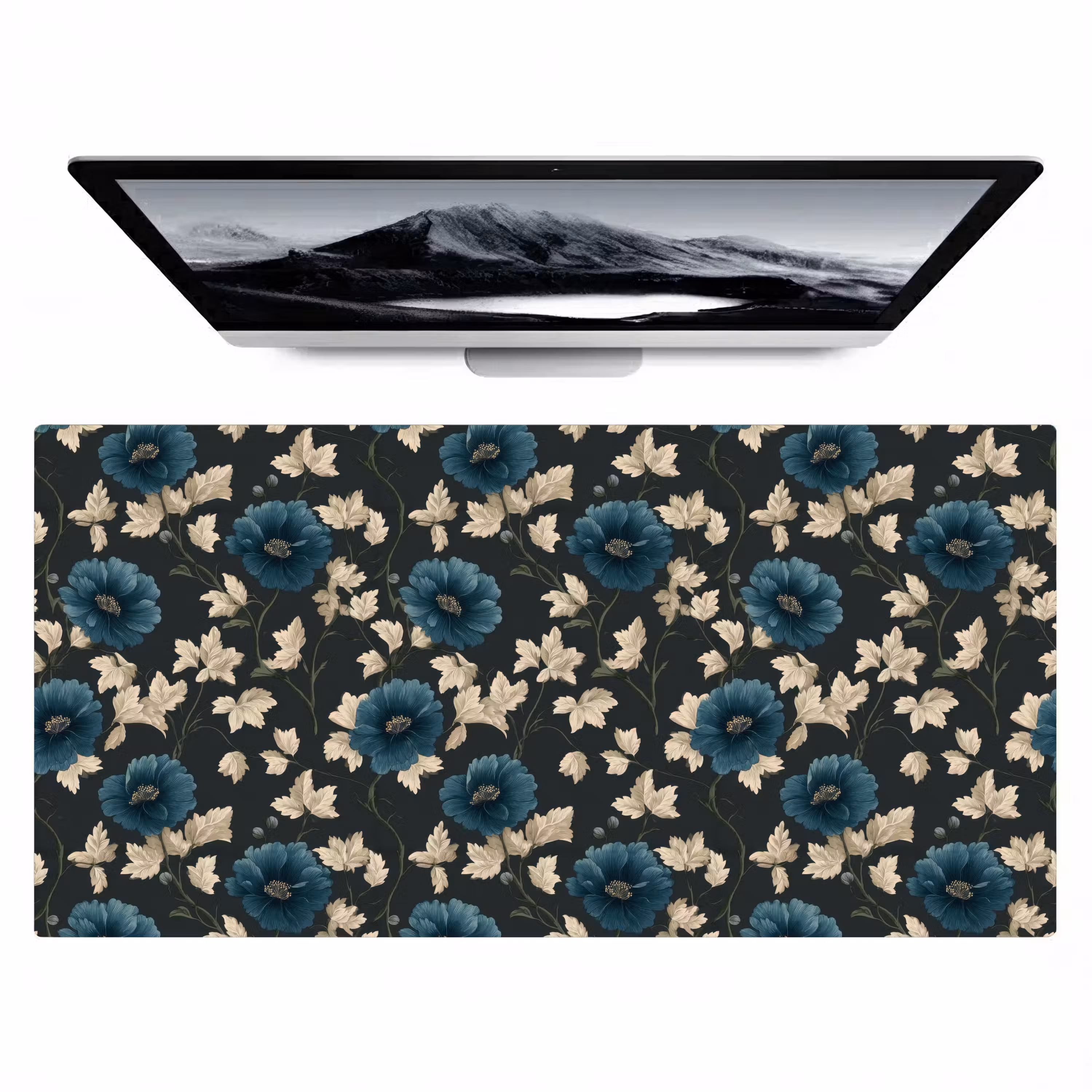 Bureau onderlegger - Botanisch - Bloemen - Blauw