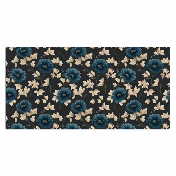 Bureau onderlegger - Botanisch - Bloemen - Blauw