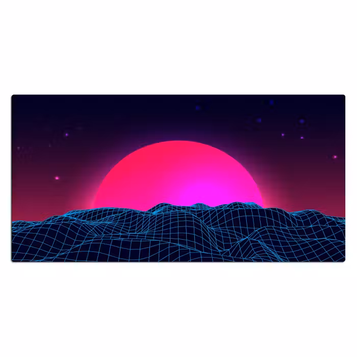 Bureau onderlegger - gaming-neon-landschap