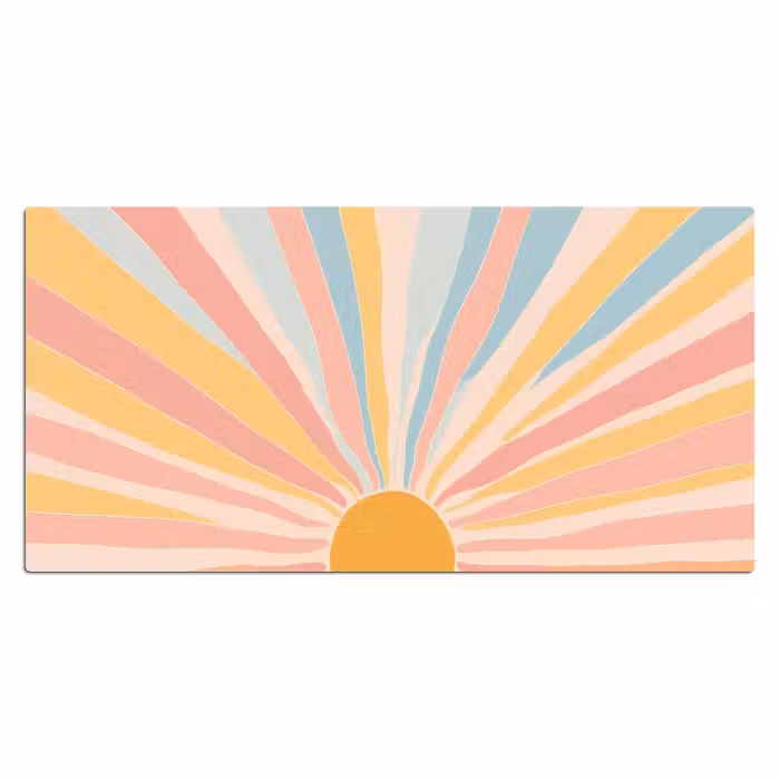 Bureau onderlegger - Illustratie - Zon - Pastelkleuren